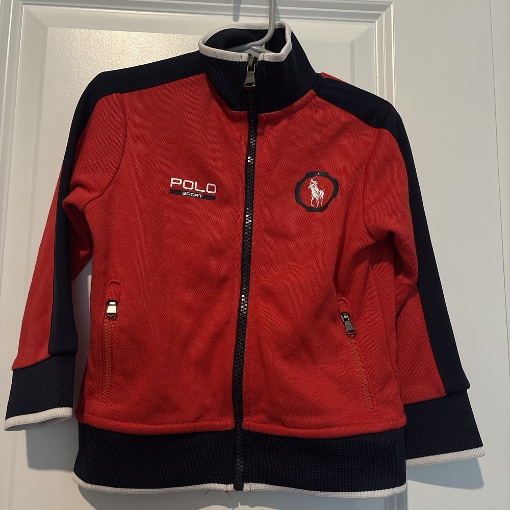 Polo Sport Ralph Lauren Performance Track Jacket Black White Zip Up 2T Toddler